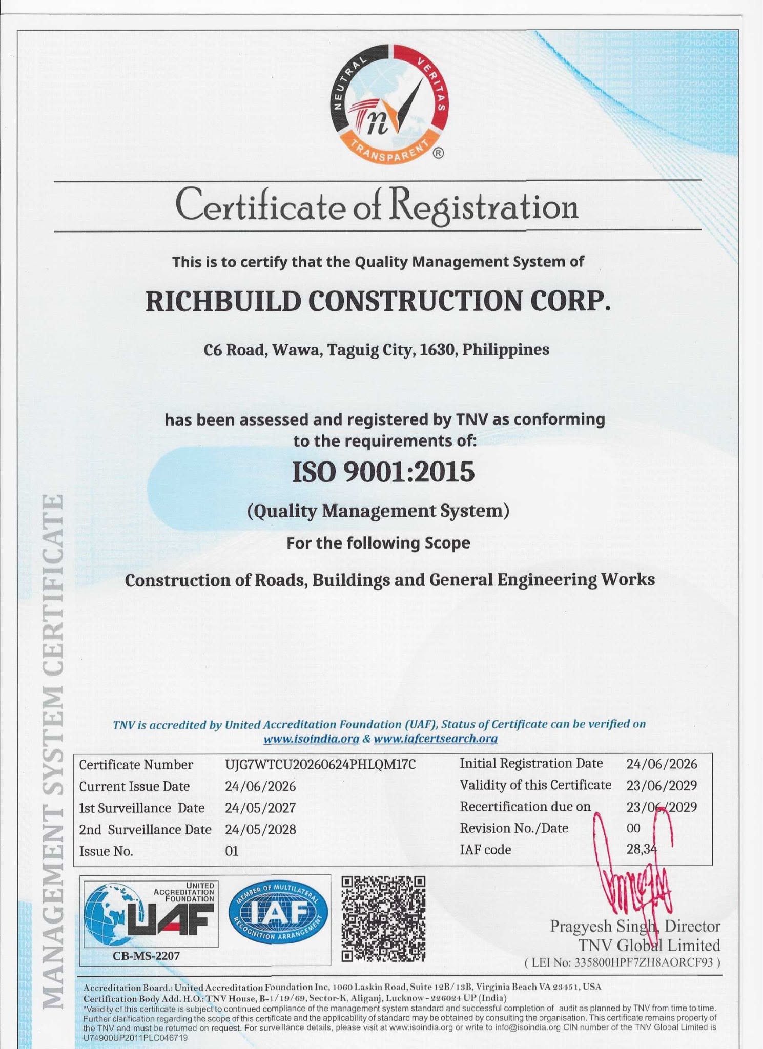 ISO Certified Quality Management System